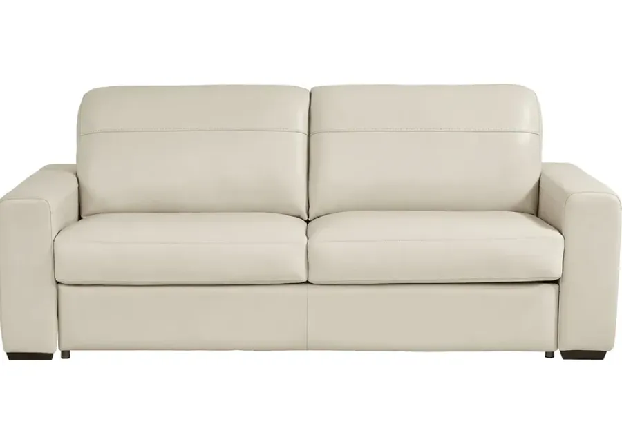 Parker Cream Leather Sleeper Sofa-82.5