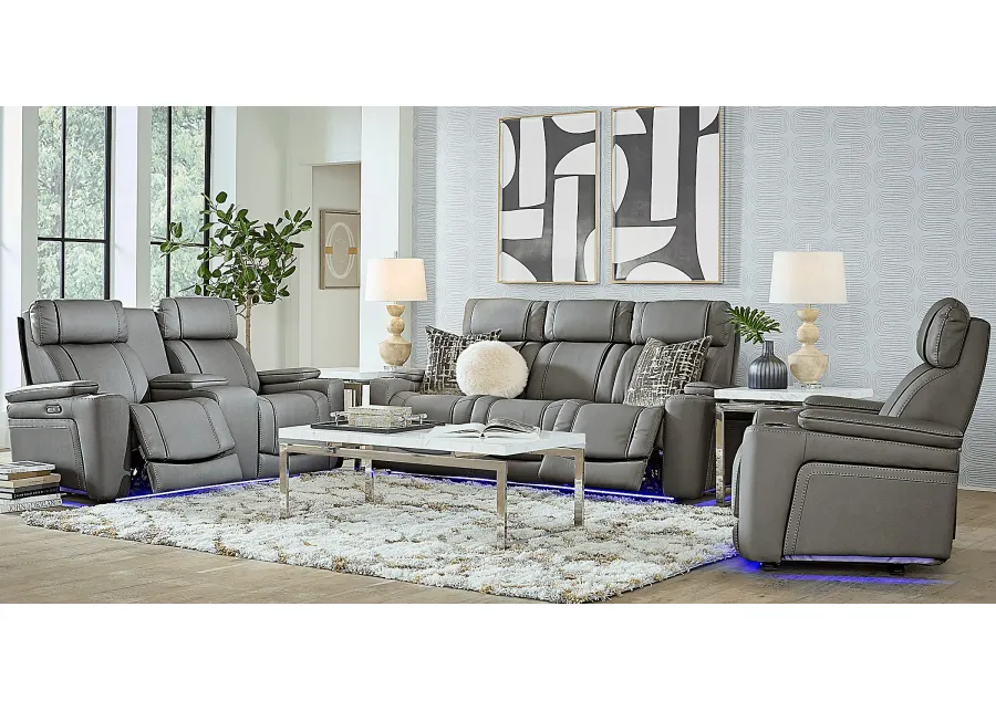 Haven Point Charcoal 7 Pc Dual Power Reclining Living Room