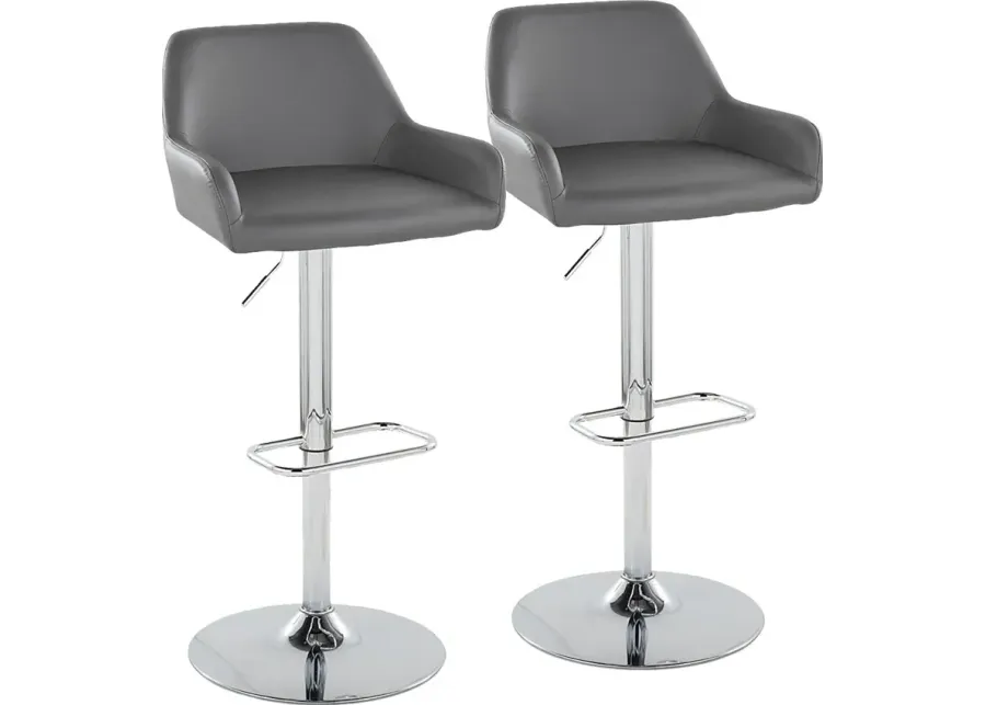 Rimcrest IX Gray Adjustable Swivel Barstool, Set of 2-19