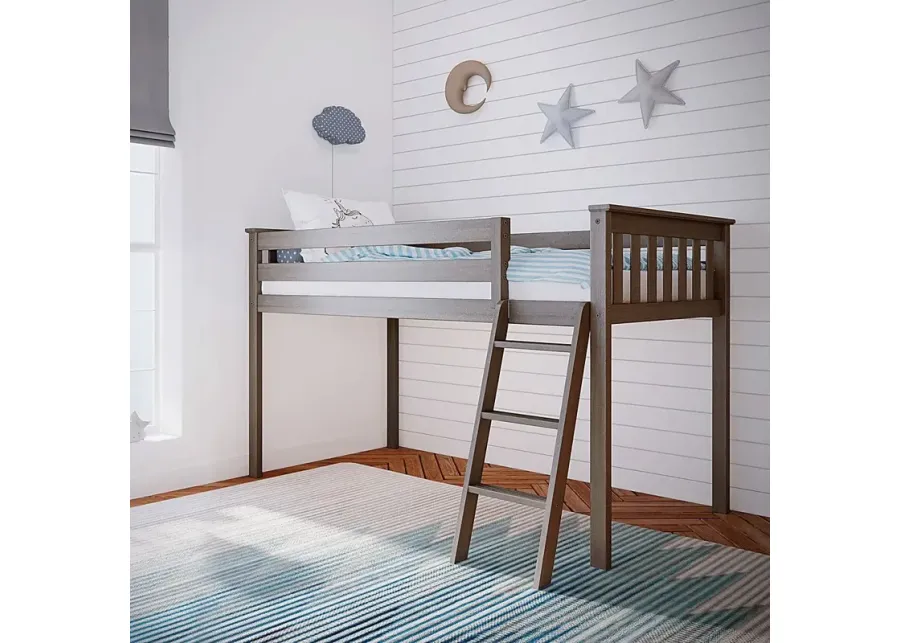 Kids Zahava Brown Twin Low Loft Bed-Brown