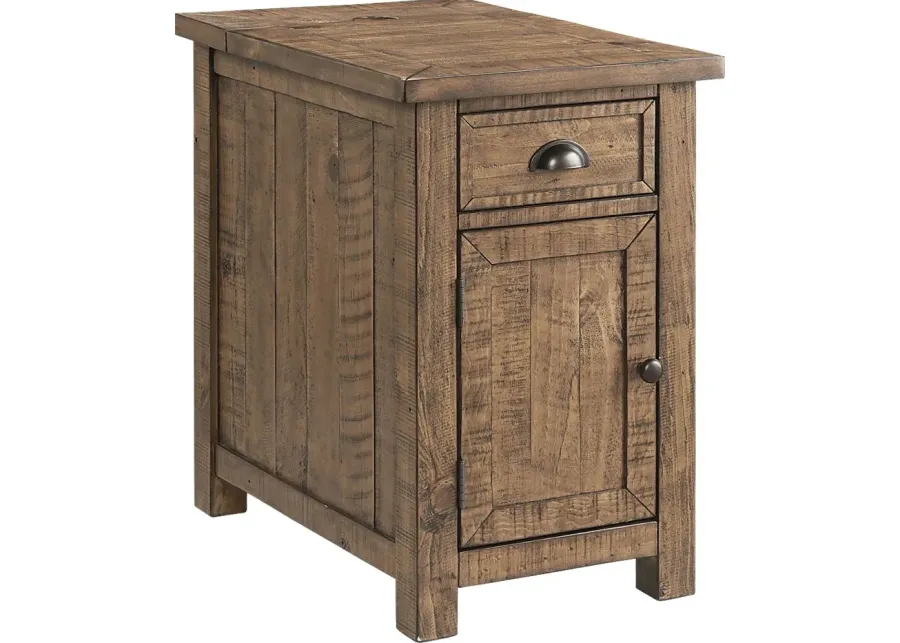Faybanks Brown Chairside Table-Brown
