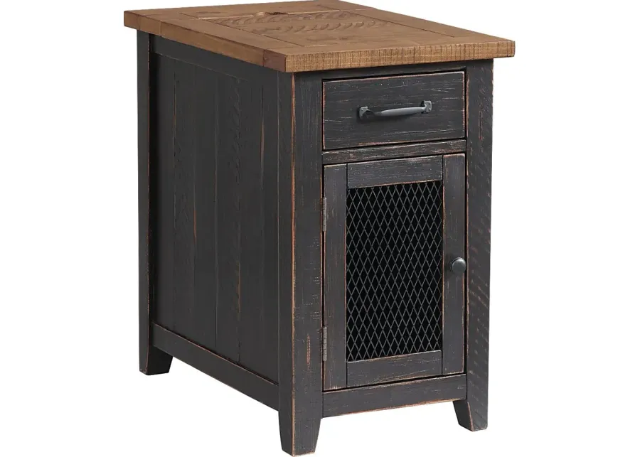 Larkhall Black Chairside Table-Black