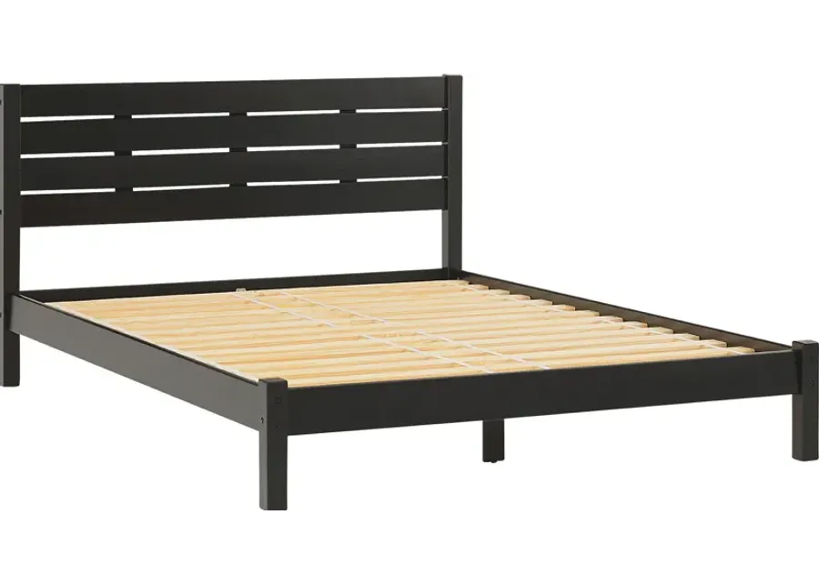 Evertrust Black Queen Bed-Black