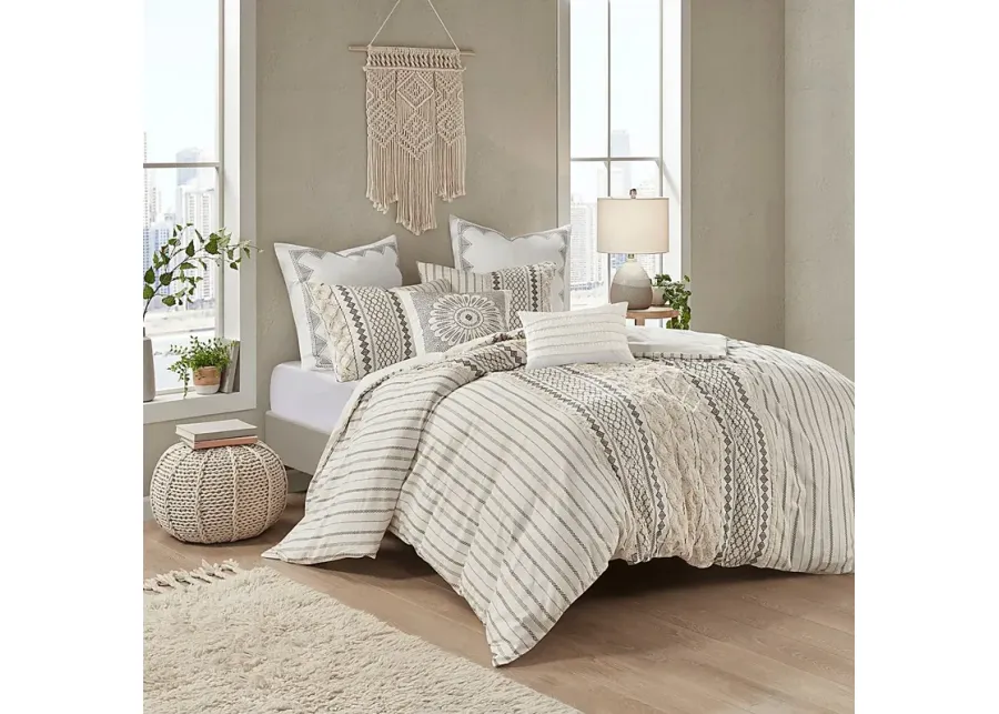 Plaen Ivory 3 Pc Full/Queen Comforter Set-Ivory