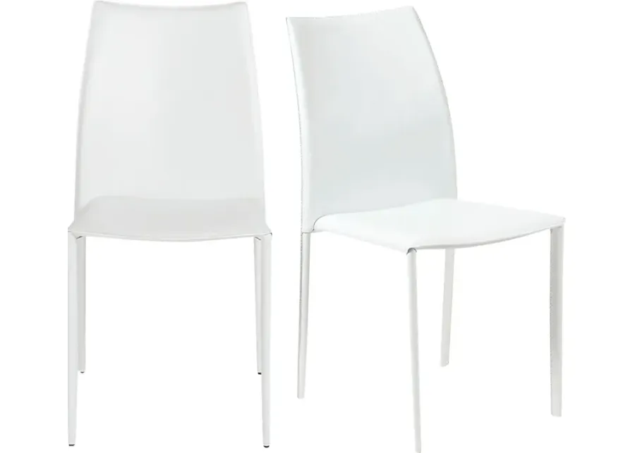 Attakapas White Dining Chair, Set of 2-White