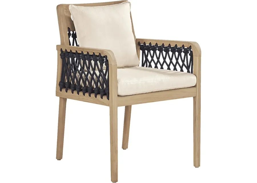 Riva Blonde Outdoor Arm Chair with Flax Cushions-22.25