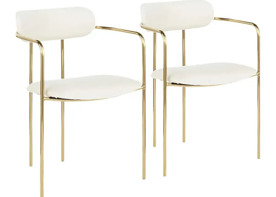 Meckling Cream Arm Chair, Set of 2-Cream