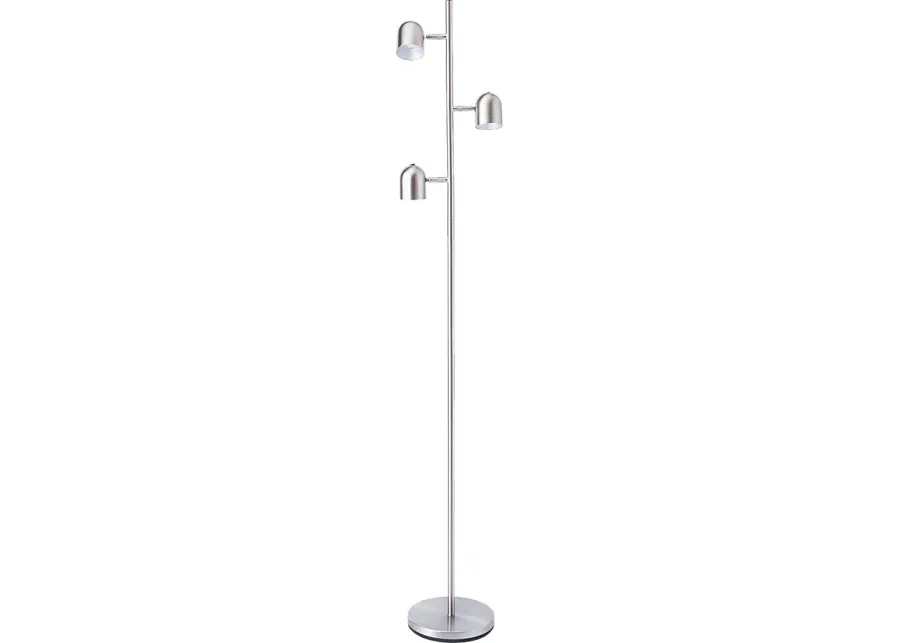 Cunningham Court Nickel Floor Lamp-Nickel