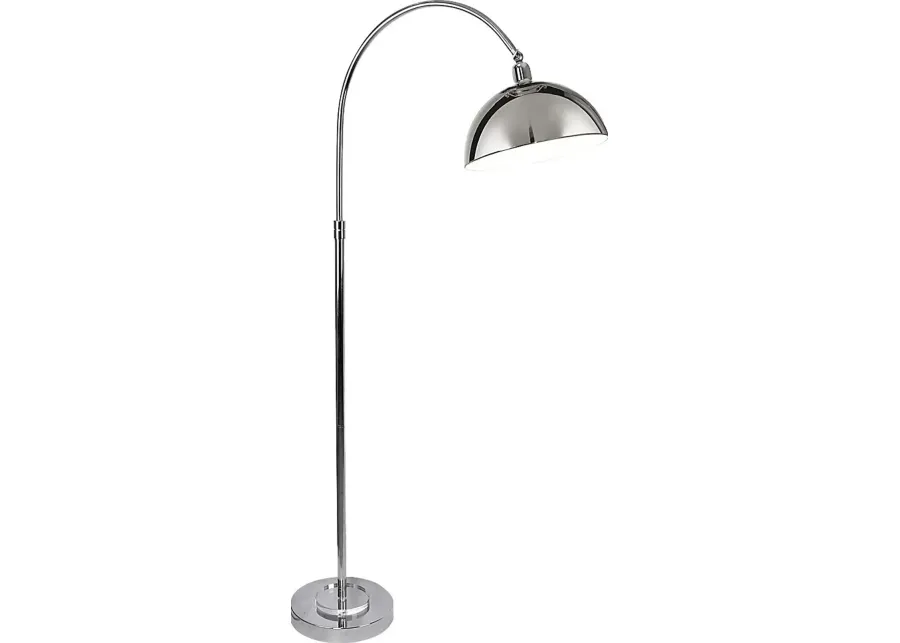 Landau Place Nickel Floor Lamp-Nickel