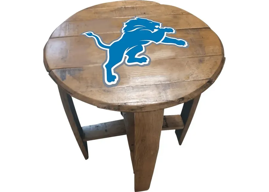 Big Team NFL Detroit Lions Brown End Table-Brown