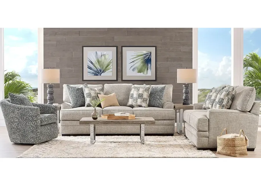 Arbour Hill Dove 8 Pc Living Room with Gel Foam Sleeper Sofa