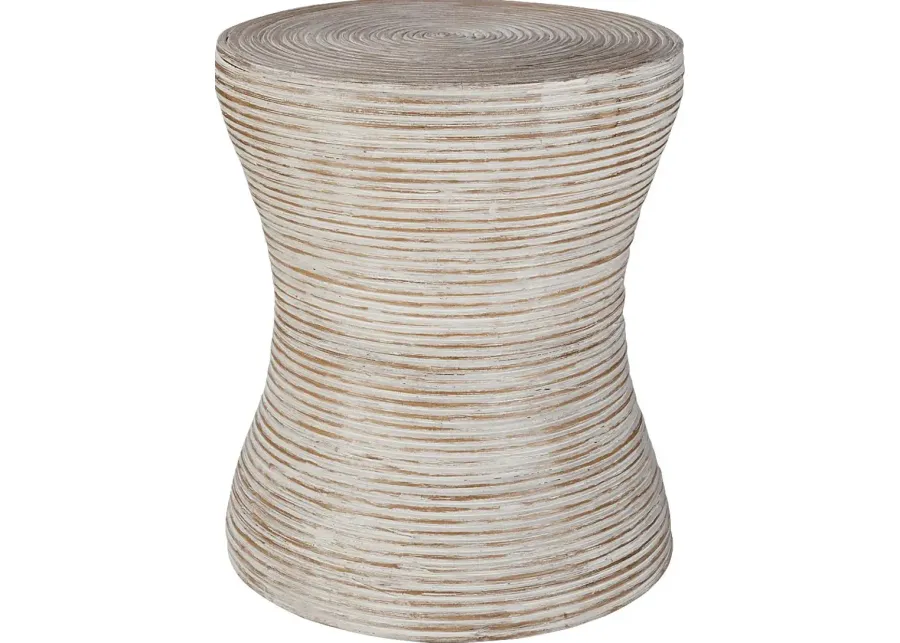 Lommi White End Table-White