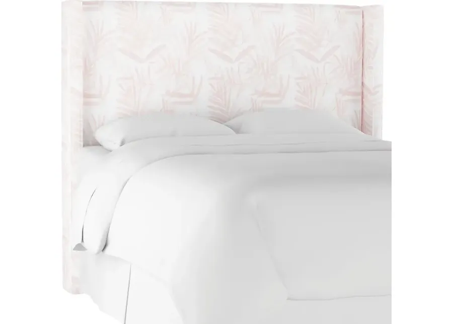 Fern Grove Pink King Upholstered Headboard-Pink