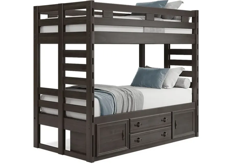 Kids Creekside 2.0 Charcoal Twin/Twin Bunk Bed with Storage Side Rail-79.63