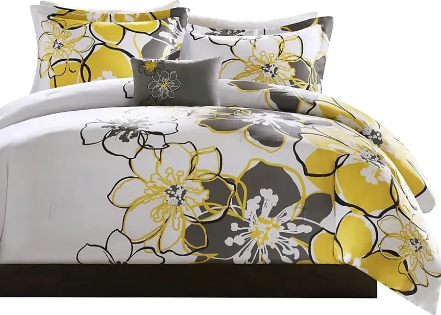 Aleen Yellow King Comforter Set-Yellow