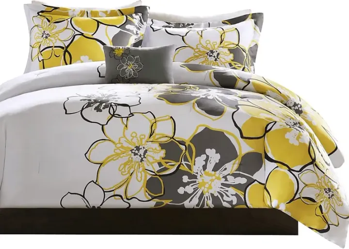 Aleen Yellow King Comforter Set-Yellow