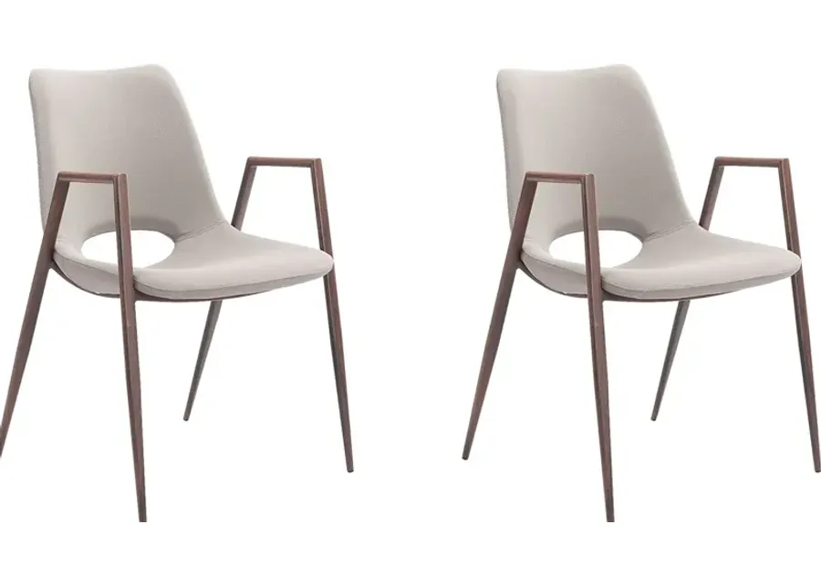 Cristway Beige Side Chair, Set of 2-Beige