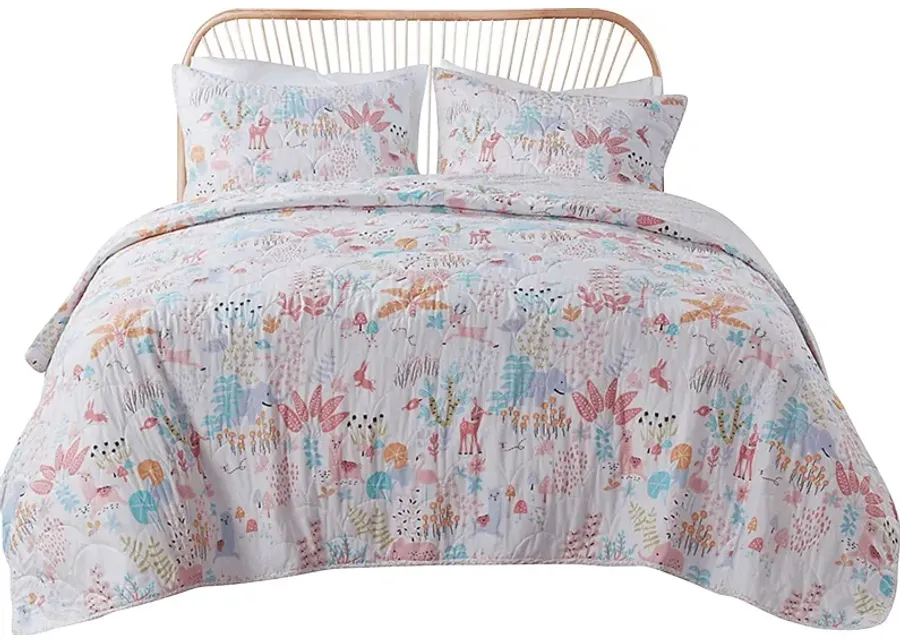 Maiya Blush Full Comforter Set-Blush