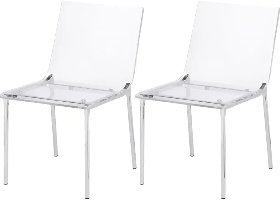 Migoya Chrome Dining Chair, Set of 2-Chrome