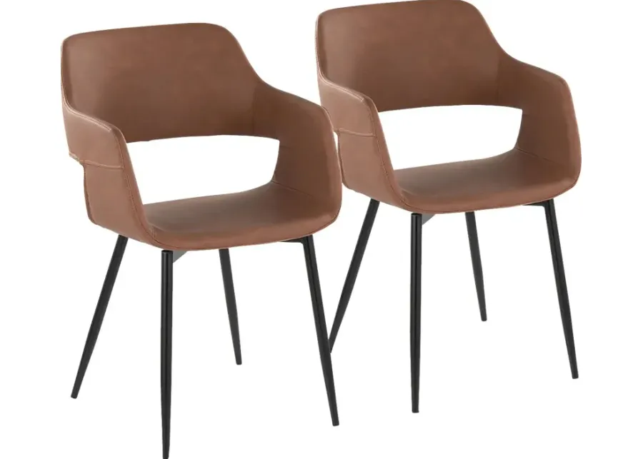 Naibor II Brown Arm Chair, Set of 2-Brown
