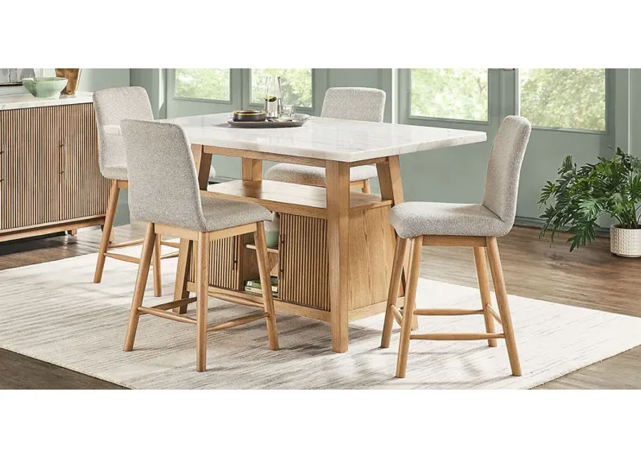 Viola Natural 5 Pc Counter Height Marble Top Dining Room 1 31859-viola-natural-5-pc-counter-height-marble-top-dining-room-1.webp