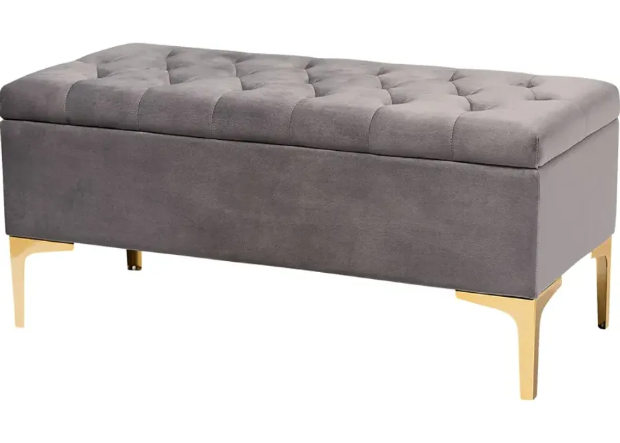 Oatmill Gray Ottoman-Gray