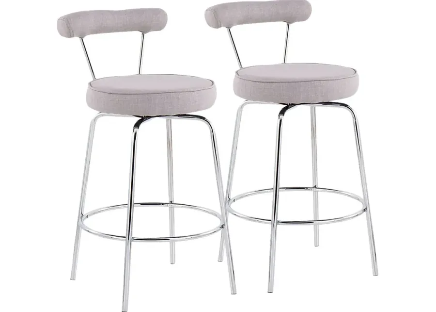 Orangethorpe Gray Counter Height Stool, Set of 2-Gray