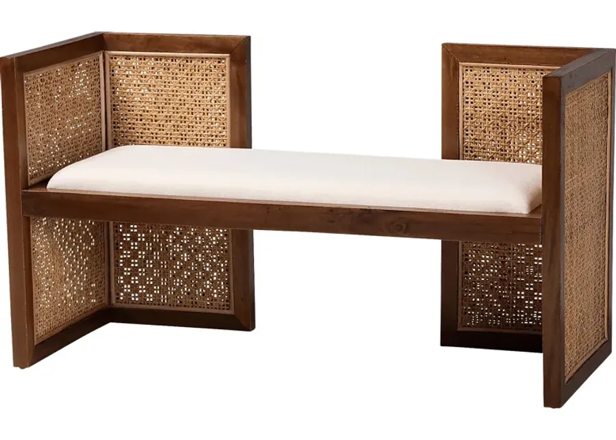 Lavely Brown Accent Bench-Brown