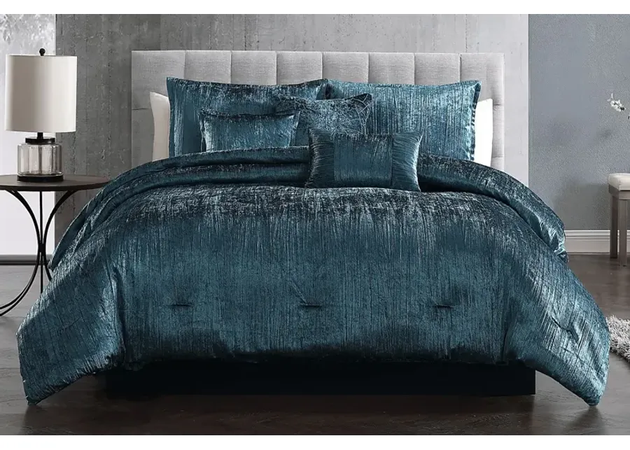 Cliffland Blue 7 Pc King Comforter Set-Blue