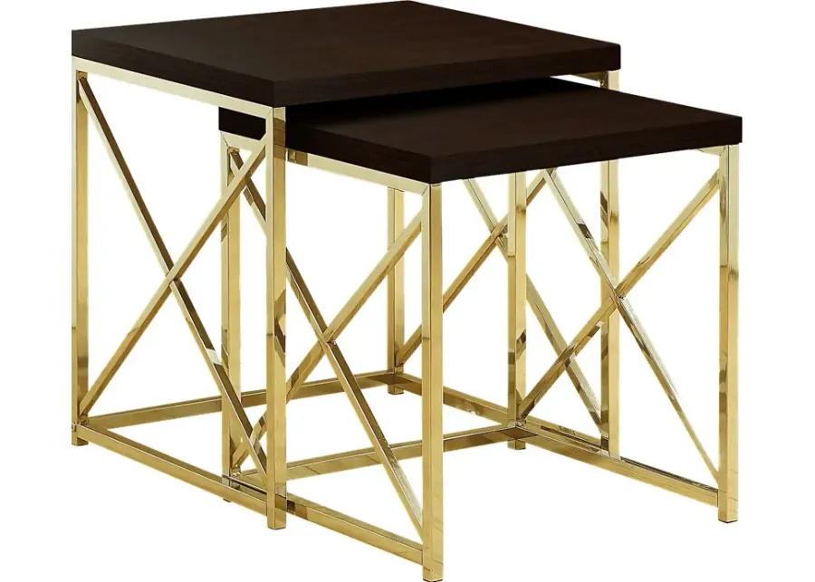 Brillock Gold Nesting Tables-Gold
