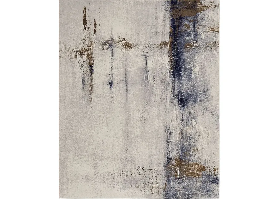 Grafchill Ivory 3'10 x 6' Rug-Brown, Ivory, Blue