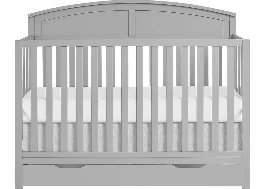 Kids Aezine Gray Convertible Crib-Gray