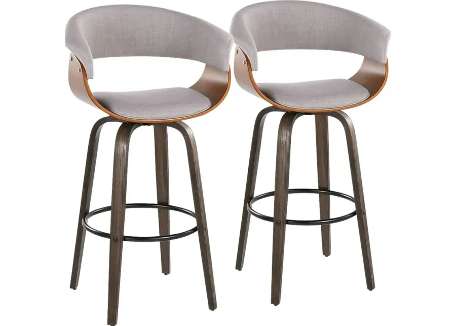 Uandi I Stone Swivel Counter Height Stool, Set of 2-23.25