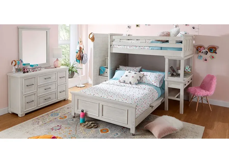 Kids Canyon Lake Ash Gray Twin/Twin Step Loft with Desk-102.63