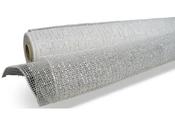 10 Mesh Ribbon - White Silver