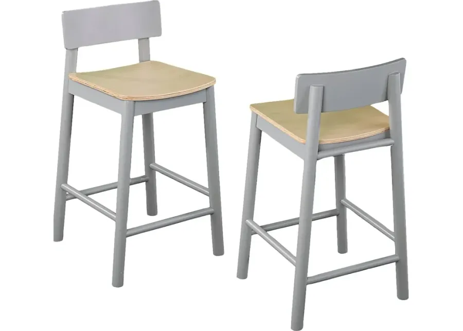 Garig Gray Counter Height Stool, Set of 2-Beige