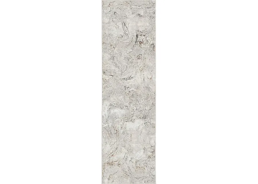Woodport Gray 2'3 x 7'6 Runner Rug-Gray