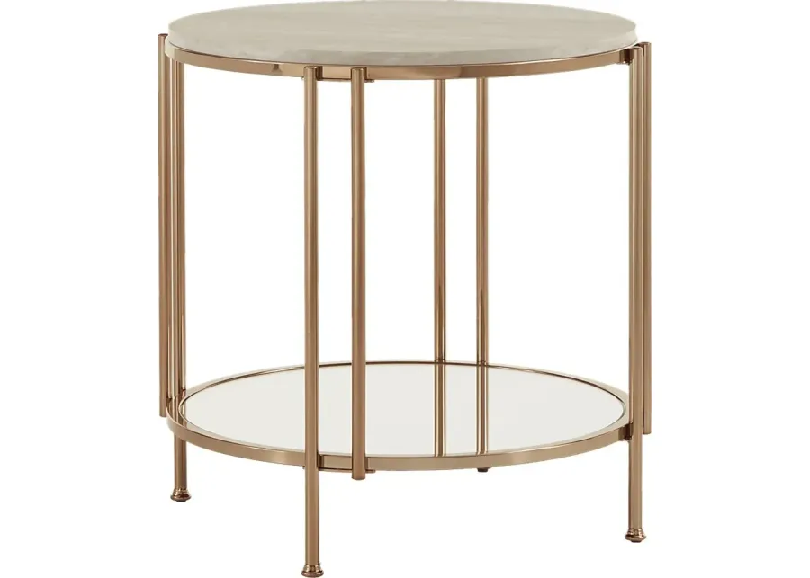 Clairview Gold End Table-Gold