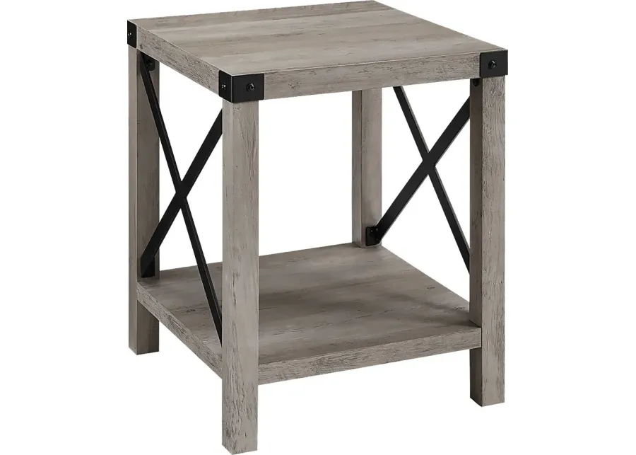 Shamblin Gray End Table-Gray