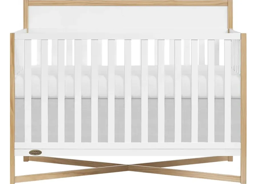 Kids Mosar White Convertible Crib-White