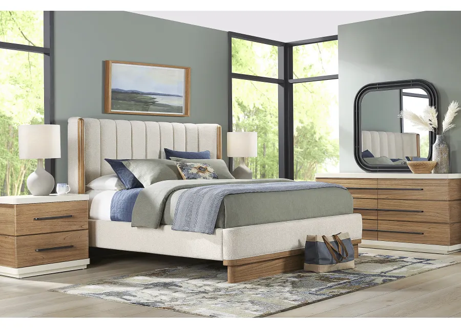 Bristol Bay Brown 5 Pc Upholstered King Bedroom