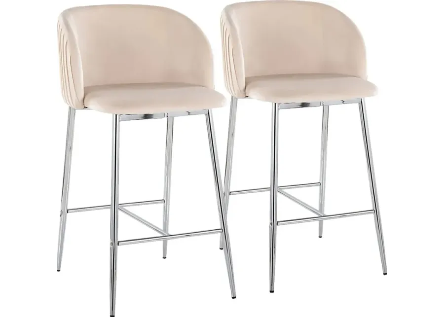 Marsanne III White Counter Height Stool, Set of 2-White