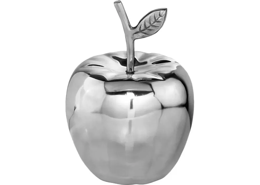 Manzano Silver Apple Sculpture-Silver