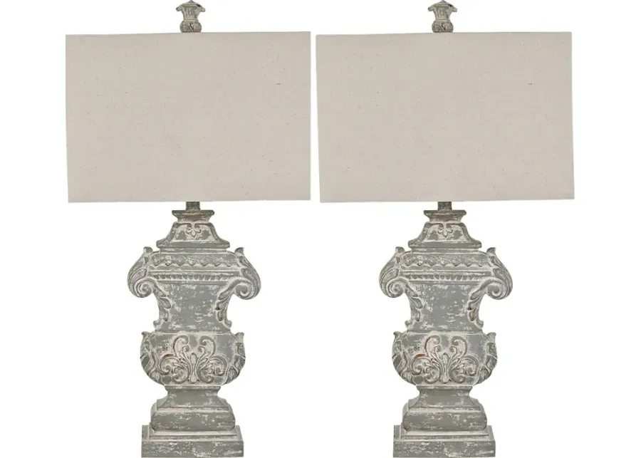 Varennes Sea Gray Table Lamps, Set of 2-Gray