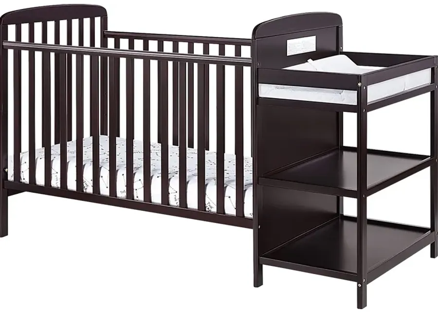 Kids Julian Park Espresso Crib and Changer-Espresso