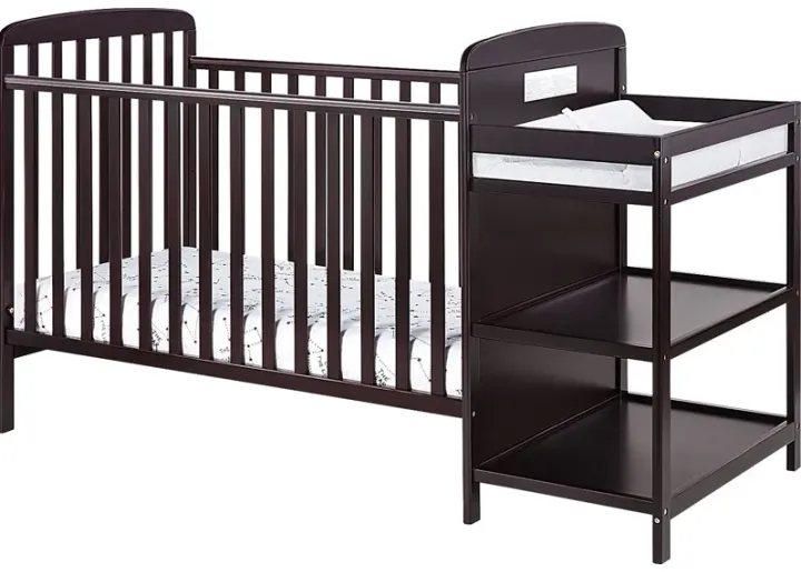 Kids Julian Park Espresso Crib and Changer-Espresso