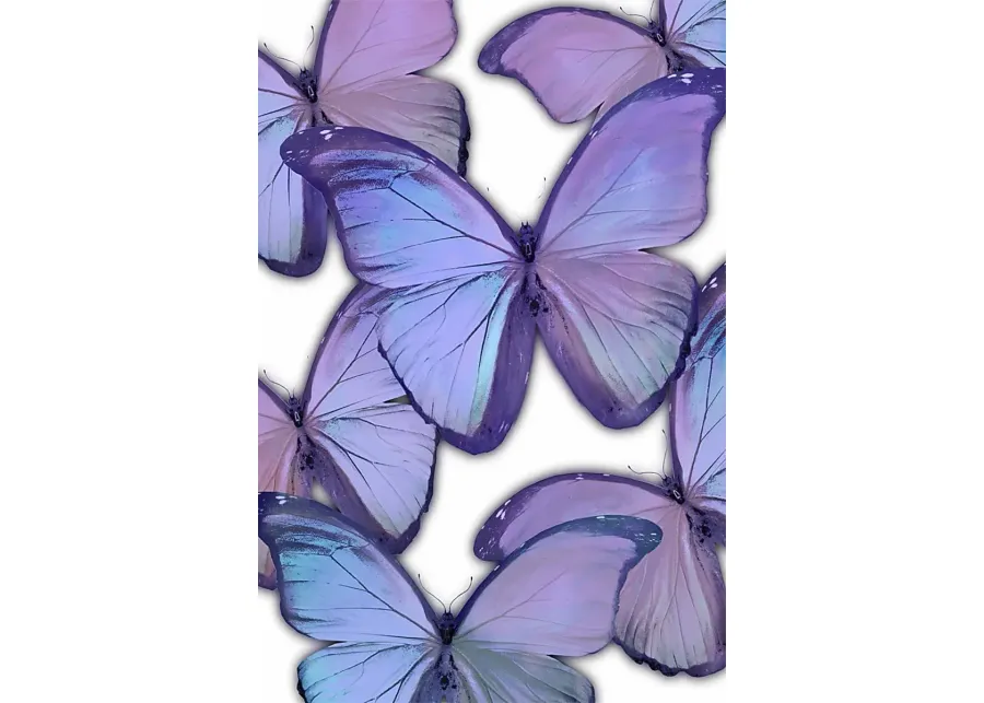 Kids Magic Butterfly II Purple Canvas Wall Art-Purple
