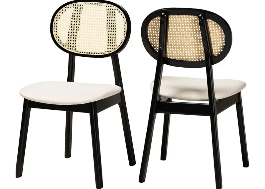Alonesos Black Side Chair, Set of 2-Black