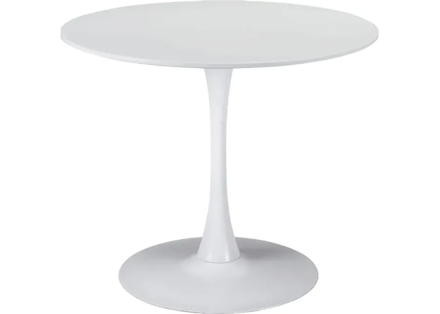 Sosie White Round Dining Table-White