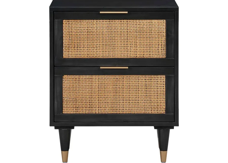 Selera Black Nightstand-Black